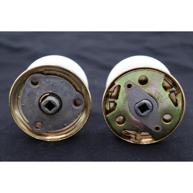 Vintage White Plain Ceramic Dummy Door Knob Set For Sale - Image 4 of 4