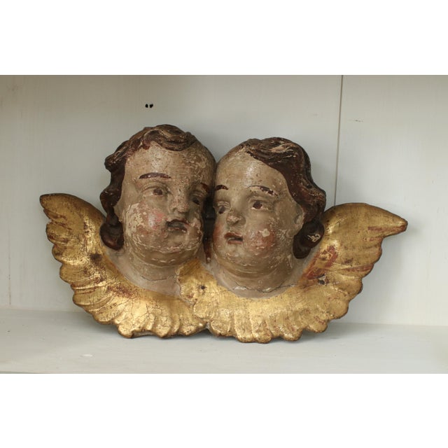 18th Century French Baroque Carved Giltwood Cherub Head Fragment Wall Ornament For Sale - Image 12 of 12