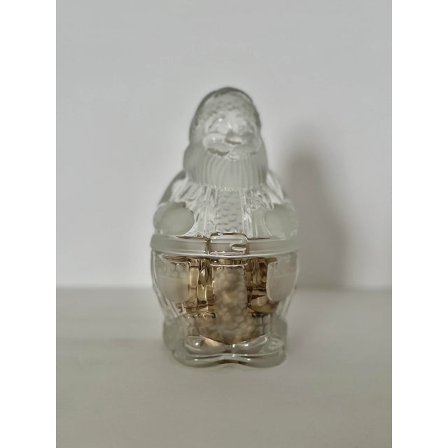Vintage Modern Santa Stasher Jar in Clear Crystal Glass For Sale In Tampa - Image 6 of 10