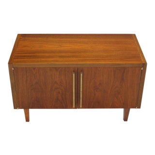 Mid-Century Modern Walnut 2-Door Mini Credenza For Sale