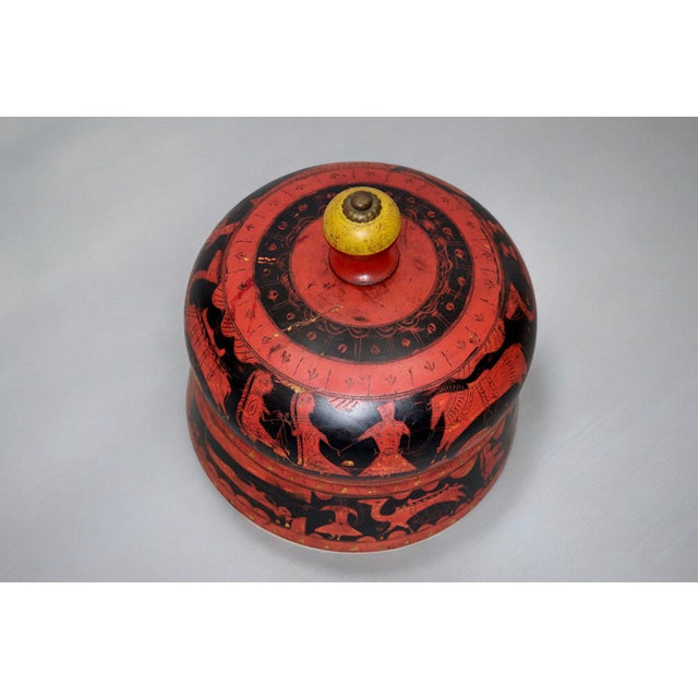 Vintage Handpainted Wooden Lacquerware Spice Box,, 1950s For Sale - Image 11 of 13
