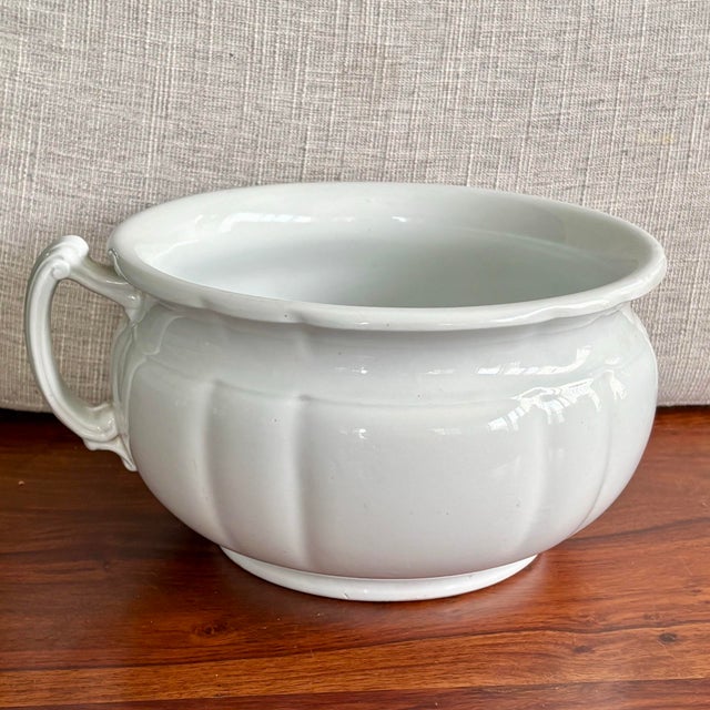Antique English Ironstone Chamber Pot by J&g Meakin For Sale In Miami - Image 6 of 11