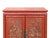 Brick Red Oriental Red Matte Golden Relief Carving Small Cabinet Chest For Sale - Image 8 of 13