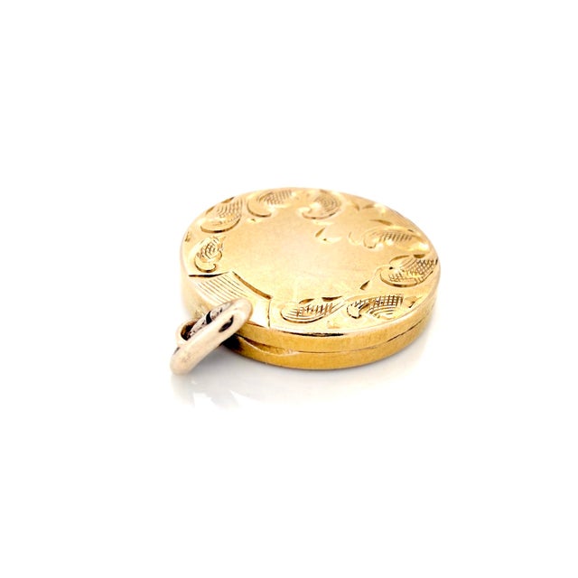 Mid-Century Modern Vintage 10k Mini Locket For Sale - Image 3 of 7