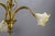 Metal French Art Nouveau Brass and Glass 3-Light Iris-Shaped Chandelier, 1910s For Sale - Image 7 of 18