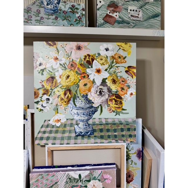 Impressionist Everyday Bouquet Expressionism Acrylic Painting For Sale - Image 3 of 9