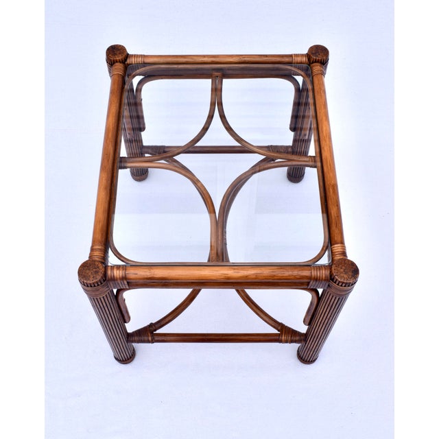 Bamboo Rattan Reed Side Tables, Pair For Sale - Image 9 of 10