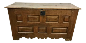 18th Century Primitive Oak Linen Coffer Chest