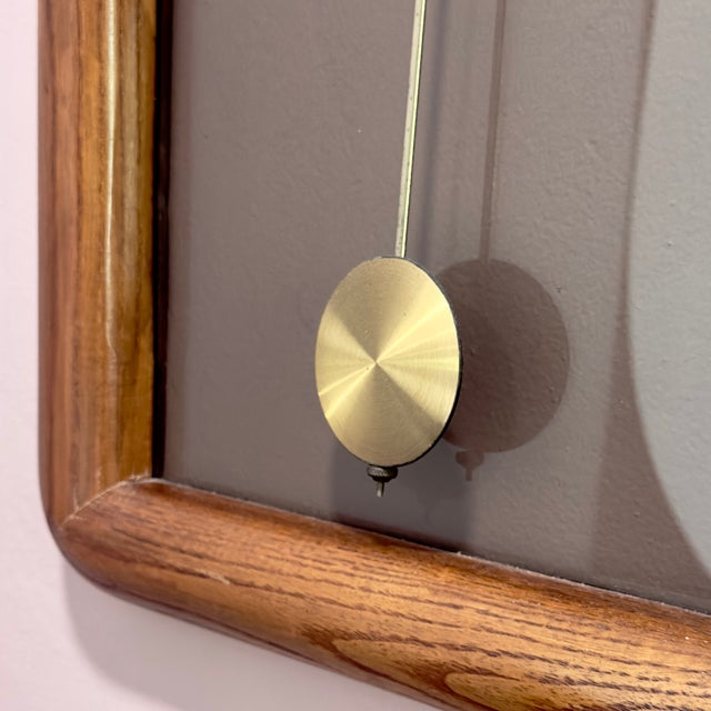 1970s Classic 1970s Elgin Pendulum Wall Clock With Quartz Movements, Made in Japan For Sale - Image 5 of 9