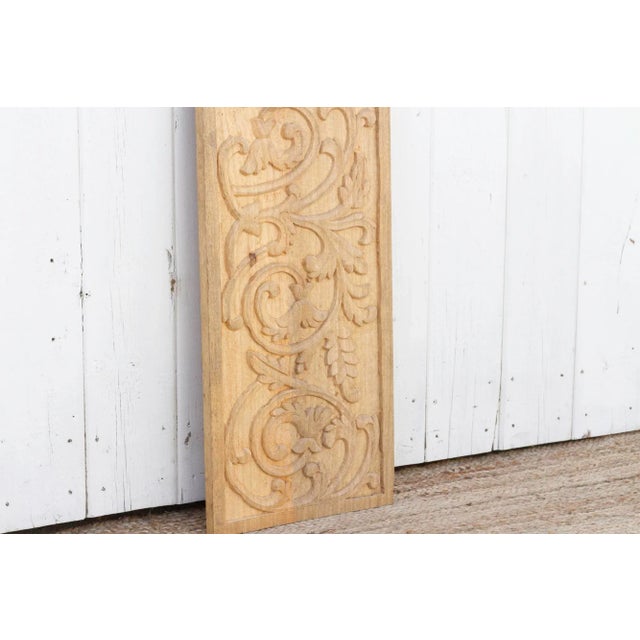 Tan Reclaimed Wood French Colonial Carving For Sale - Image 8 of 11