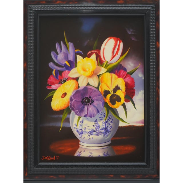 Traditional p.devaud Petit Bouquet Oil on Canvas Painting Art - Signed For Sale - Image 3 of 10
