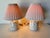 Vintage Hand-Painted Ceramic Jug Table Lamps With Floral Motif – A Pair For Sale - Image 4 of 11