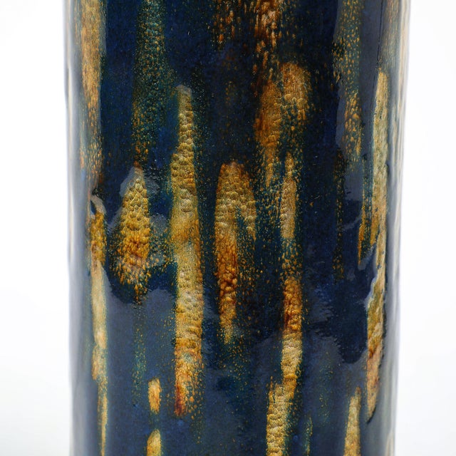 1960s Mid-Century Ultramarine Blue Enamel on Copper Vase Signed Anne-Grete Plöen For Sale - Image 5 of 12
