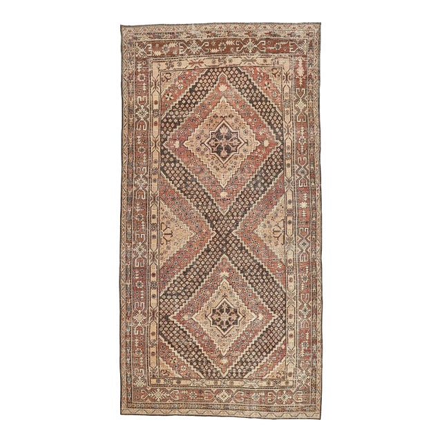 Mid 20th Century Distressed Antique Wool Khotan Rug For Sale