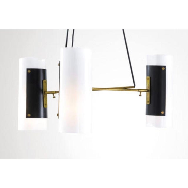 Vintage Pair of Stilux Brass & Glass Chandeliers For Sale In Los Angeles - Image 6 of 6