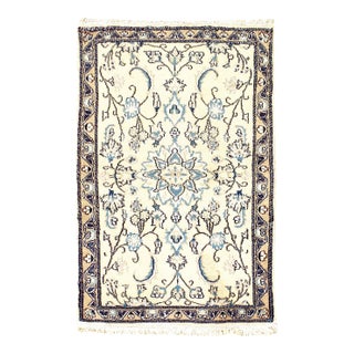 Pasargad DC Ivory Color Hand Knotted Nain Rug For Sale