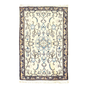 Pasargad DC Ivory Color Hand Knotted Nain Rug