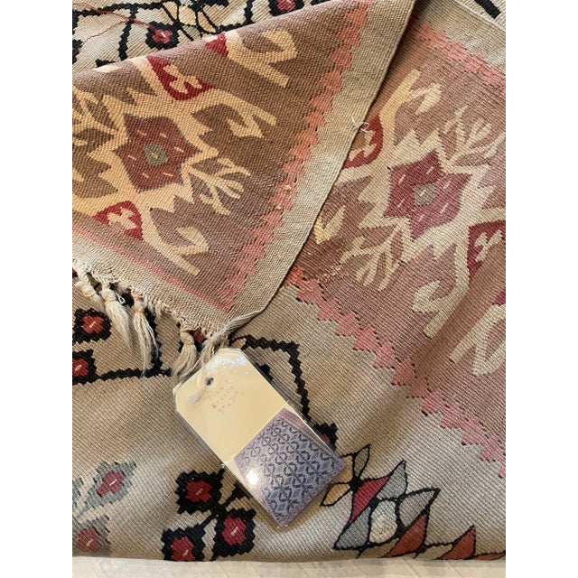 Tan 1920 Antique Patterned Flat Weave Kilim For Sale - Image 8 of 9