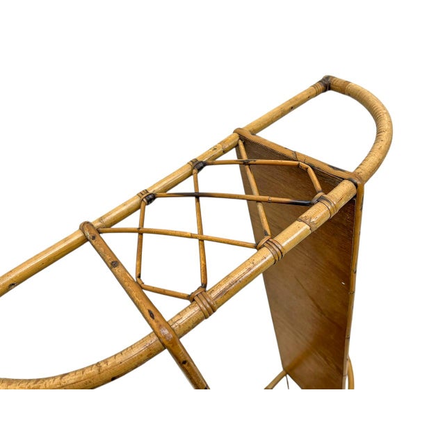 French Rattan Bamboo Wall Shelf, 1960s For Sale - Image 10 of 14