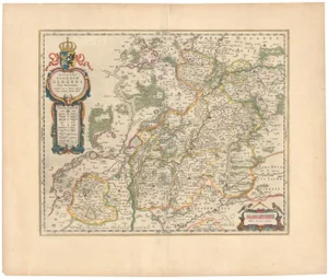 Map of Glogau and the Odra River Valley, 1659