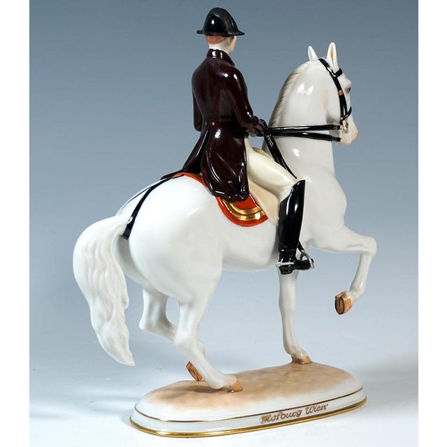 Piaffe with Rider Figurine from Augarten, 1960s For Sale - Image 4 of 7