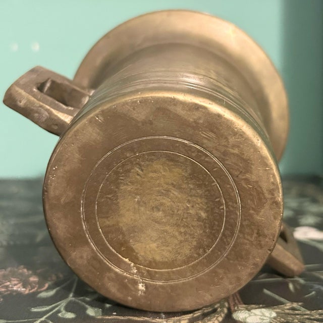 Vintage Pharmacy Apothecary Brass Mortar For Sale - Image 11 of 12