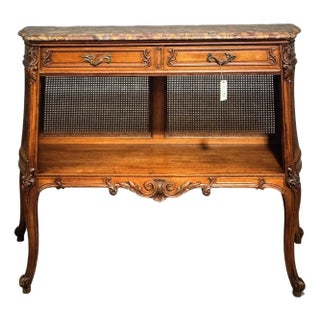 1930s French Country Marble Top Buffet or Bar For Sale