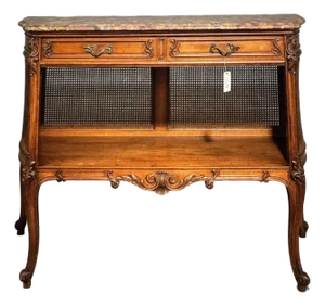 1930s French Country Marble Top Buffet or Bar