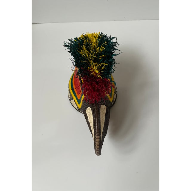 Colorful & Vibrant Embera Bird Masks Handcrafted - One-of-a-kind Woven from black palm fibers using natural dyes Made by...