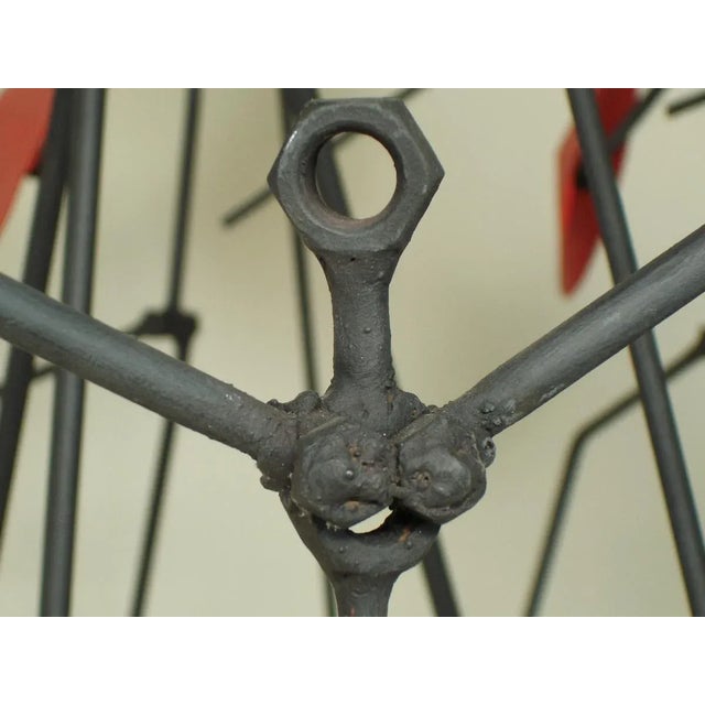 Sculpture Turning Sculpture In Painted Iron. 1960-70-France Raw art work representing a round of warriors equipped with...