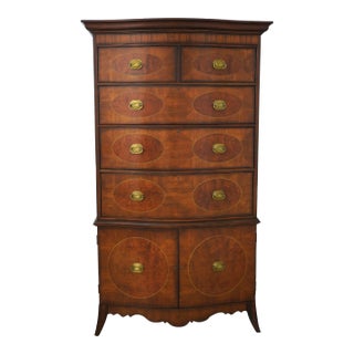 Hickory Chair Co Large Inlaid Mahogany Gentlemen's Chest For Sale