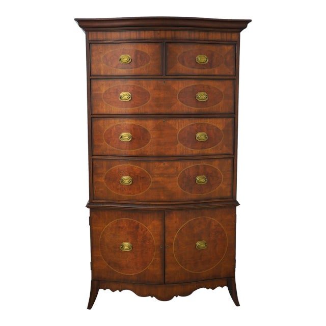 Hickory Chair Co Large Inlaid Mahogany Gentlemen's Chest For Sale