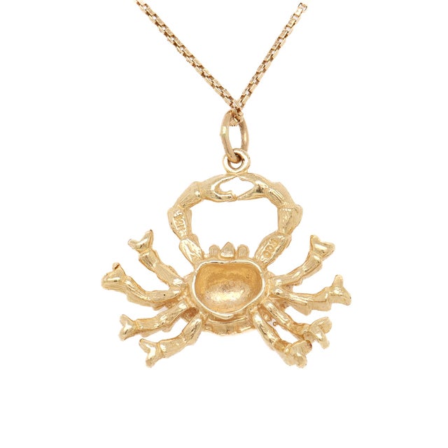 Vintage 14k Gold Figural Crab Pendant or Charm for a Bracelet For Sale - Image 10 of 11