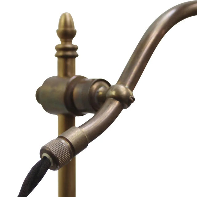 1920s French Art Deco Brass & Clear Glass Table Light For Sale - Image 5 of 7