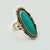 Ralph Lauren 1970s Vintage Southwestern Navajo Elongated Oval Turquoise & Sterling Ring, Artist Signed, Size 7.75 For Sale - Image 4 of 9