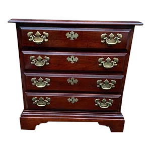 Vintage American Drew Chippendale Style Cherry Bedside Chest Nightstand