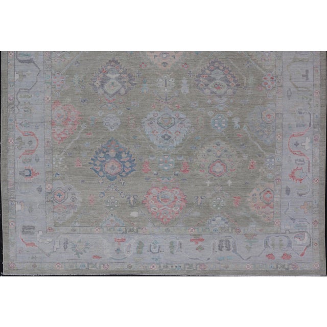 Traditional Keivan Woven Arts Hand-Knotted Transitional Neutral Oushak Rug 9'1 X 12'0 For Sale - Image 3 of 15