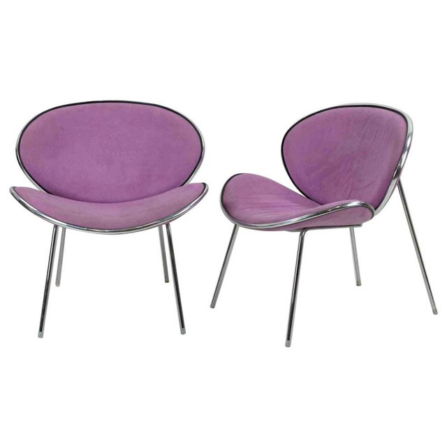 Metal Vintage Italian Chairs, Chromed Metal Frame, White Microfibre, 1980s For Sale - Image 7 of 7