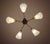 Mid-Century Modern 5-Arm Tulip Chandelier, 50s 60s Sputnik Design Brass Accents For Sale - Image 4 of 12