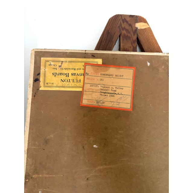 Brown 1951 Vincent A. Walker “Remembered Melody” — Original Mid-Century Oil Painting For Sale - Image 8 of 11