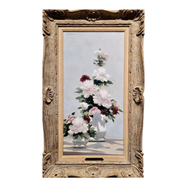 Andre (Gittelson) Gisson -Still Life of Wild Roses -Oil Painting For Sale