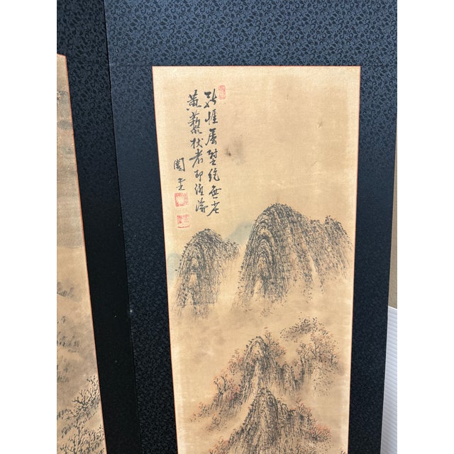 Early 20th Century Shanshui Hua Folding Screen For Sale - Image 5 of 12