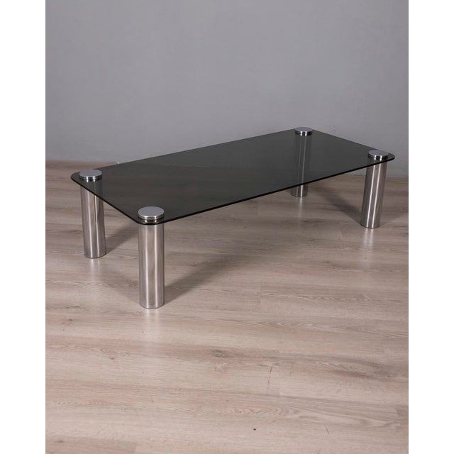 Metal Vintage Glass Coffee Table by Marco Zanuso for Zanotta, 1970s For Sale - Image 7 of 7
