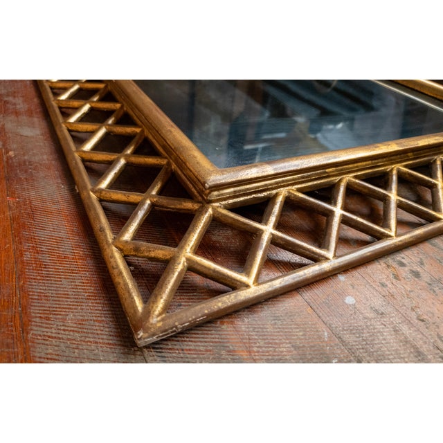 Mid-Century Italian Florentine Hollywood Regency Ghosted Giltwood Wall Mirror For Sale - Image 10 of 16