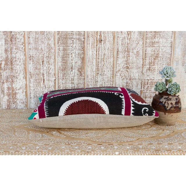 Textile Shiria Gul Suzani Lumbar Pillow For Sale - Image 7 of 10