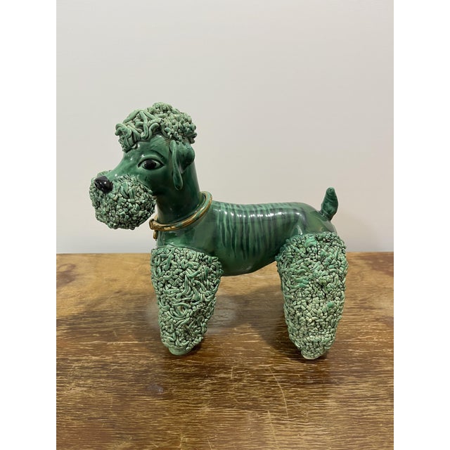 Emerald Green Spaghetti Poodle attributed to Vallauris, France, 1950s For Sale - Image 11 of 11
