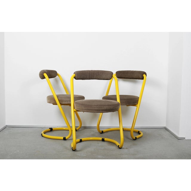 Yellow Chairs by Giotto Stoppino, 1970, Set of 4 For Sale - Image 3 of 5