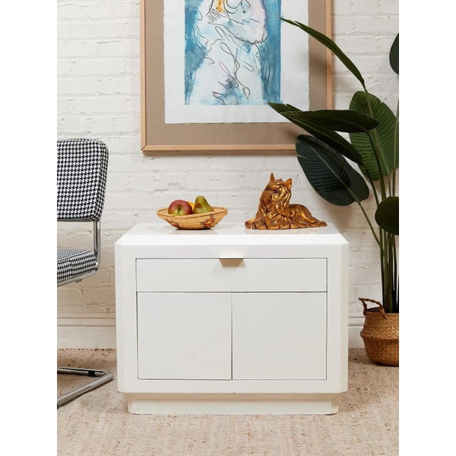 Mid 20th Century White Post Modern End Table Nightstand For Sale - Image 11 of 11