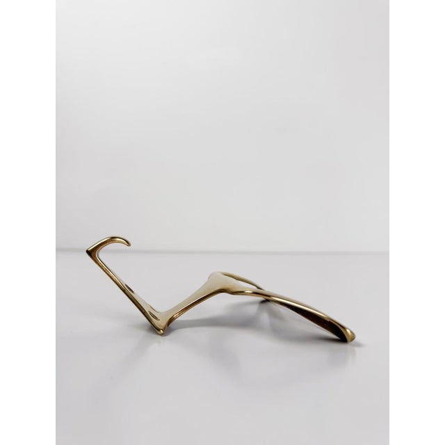 Metal Mid-Century Modern Italian Brass Wall Coat Hooks in the style of Osvaldo Borsani, 1950s, Set of 2 For Sale - Image 7 of 18