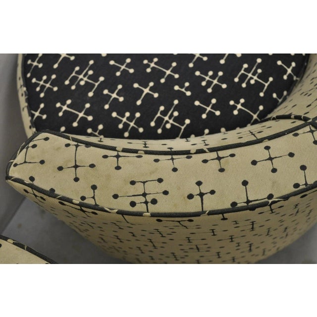 Mid 20th Century Vintage Mid Century Modern Round Upholstered Oversized Club Lounge Chairs - Pair For Sale In Philadelphia - Image 6 of 12